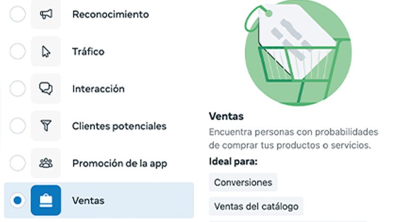 objetivos de campanas en meta ads 
