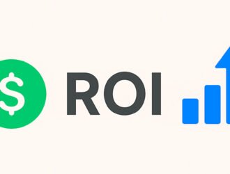 Representación visual del ROI con icono de dinero y gráfico de crecimiento.