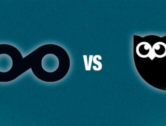 Logotipos de Metricool y Hootsuite en comparativa para gestión de redes sociales.