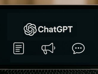 Representación del uso de ChatGPT en marketing digital para crear contenido y optimizar estrategias