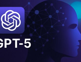 Ilustración conceptual de GPT-5 de OpenAI con un perfil humano y conexiones neuronales.