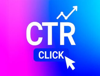 CTR representado con icono de ratón y gráfico ascendente, simbolizando la fórmula y estrategias para mejorarlo.