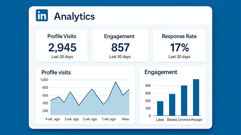 Ilustración digital representando estrategias de marketing en LinkedIn para conseguir clientes.