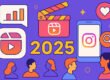 Ilustración conceptual sobre Instagram Reels 2025 con smartphone, íconos de video, gráfico de tendencias y cambios de algoritmo.