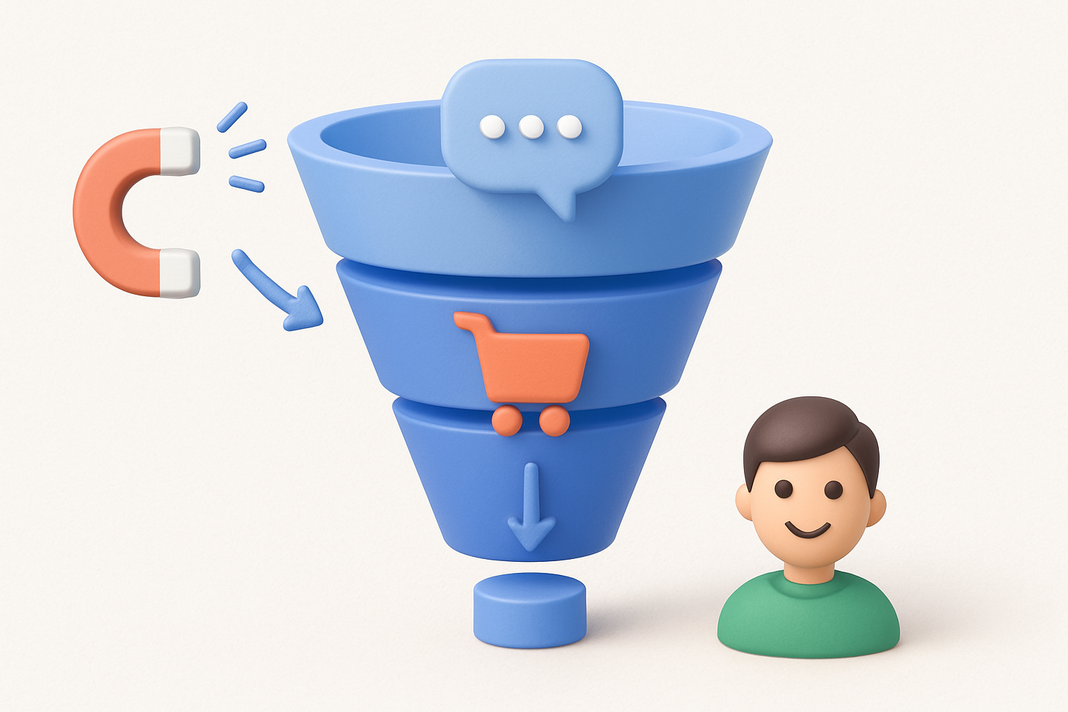 Ilustración Horizontal En Estilo 3d Minimalista Para Un Blo • Lemarking.com